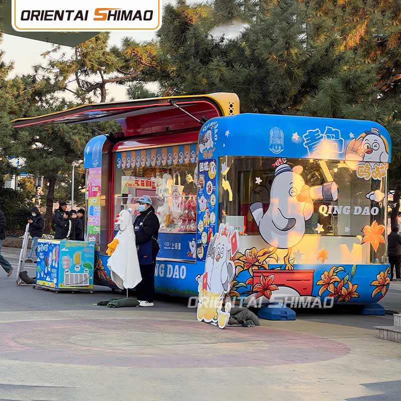Tekerlekli Yemek Arabası Katlanabilir Yemek Arabası Catering Sokak Yemekleri Römorku Yemek Kamyonu